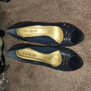 Shoe Dazzle Lillie Navy Blue Heels 10
